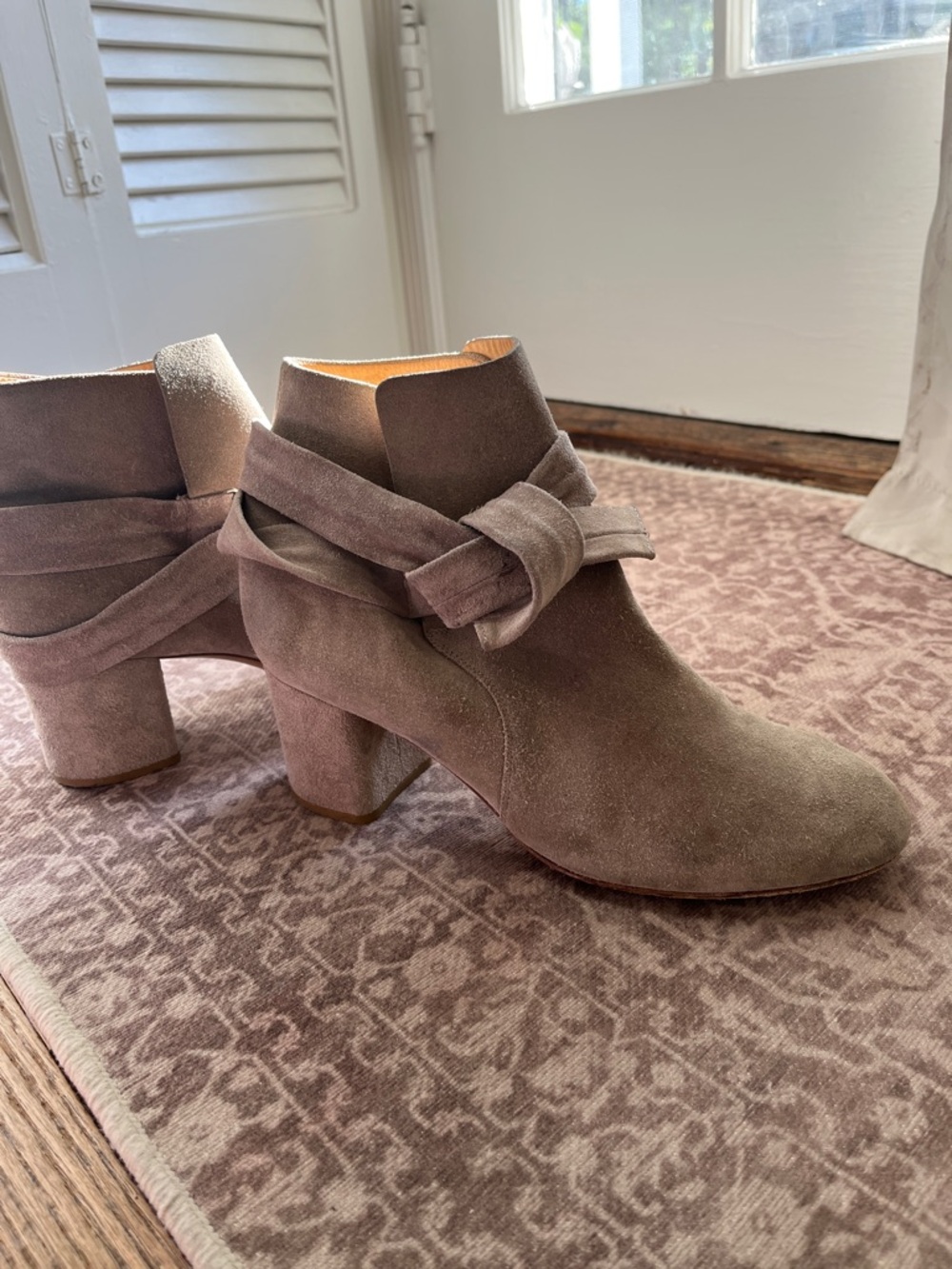 Rag & Bone Taupe Suede Ankle Boots with Wrap